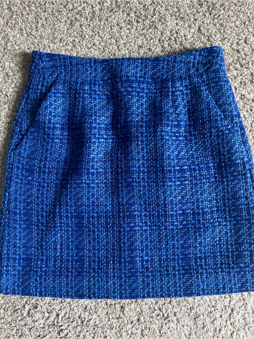 French Connection Royal Blue Tweed Mini Skirt